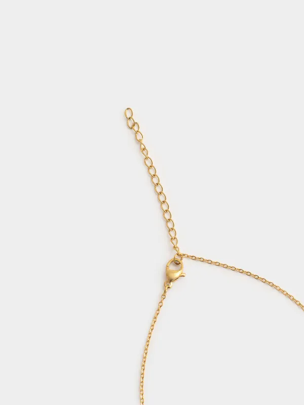 Шынжыр, 50 см, аспасы бар, болат, алтын түстес, Жүрек, Jewelry heart, image-2