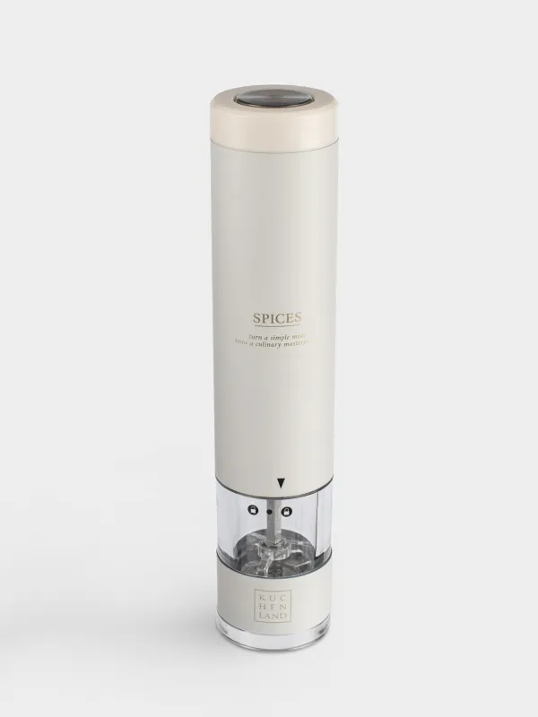 Дәмдеуіштерге арналған диірмен, 22 см, электрлік, металл/пластик, LED W, сүт түстес, Course, image-1