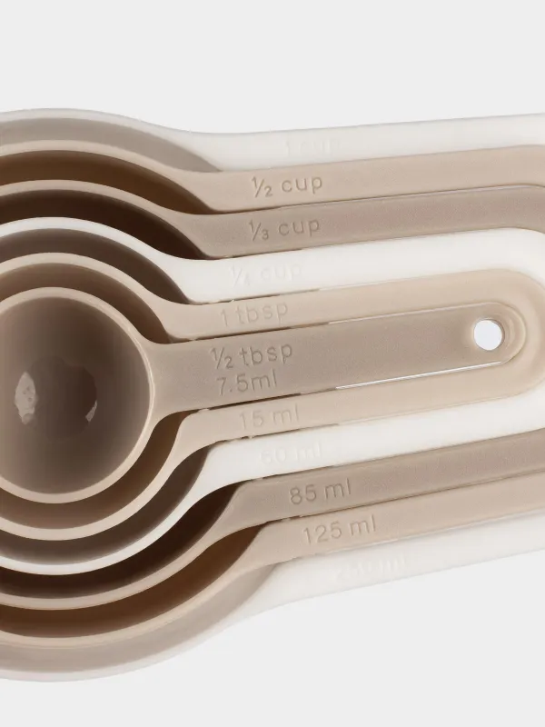 Набор мерных ложек, 6 шт, пластик, бежево-кремовые, Bakery, image-2
