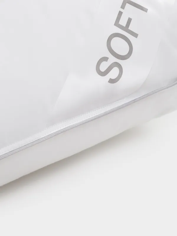 Жастық, 50х70 см, мақта/микрофибра, ақ, күміс жиектері бар, Soft cotton, image-3