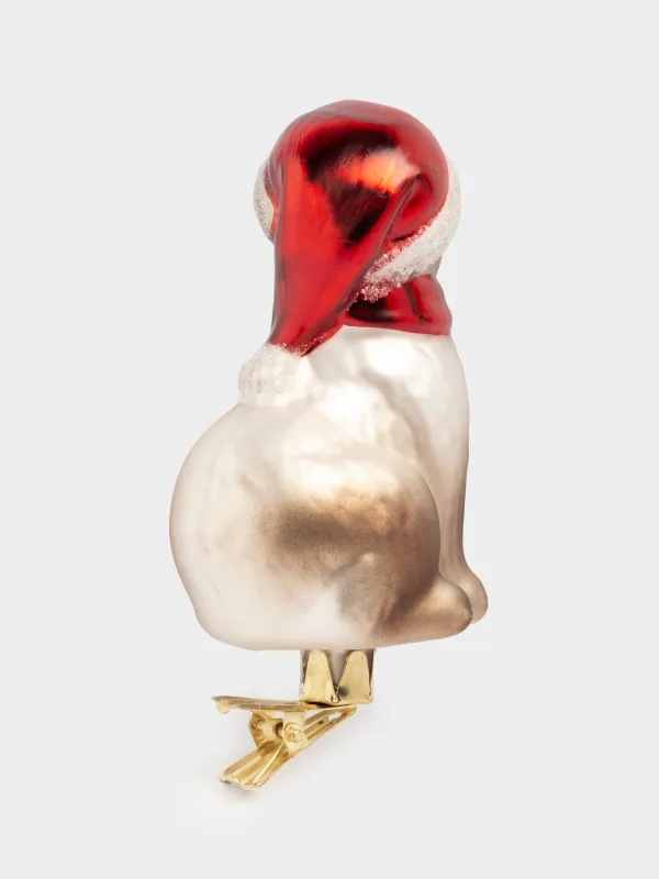 Шырша ойыншығы, 11 см, қыстырғышта, шыны, Шарф таққан мысық, Figure christmas, image-2