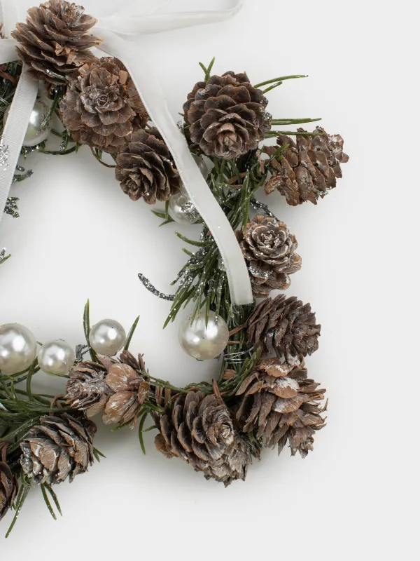 Сәндік гүл шоғы, 9/18 см, пластик/металл, Моншақтары бар шырша бүршіктері, Conifer delice, image-3