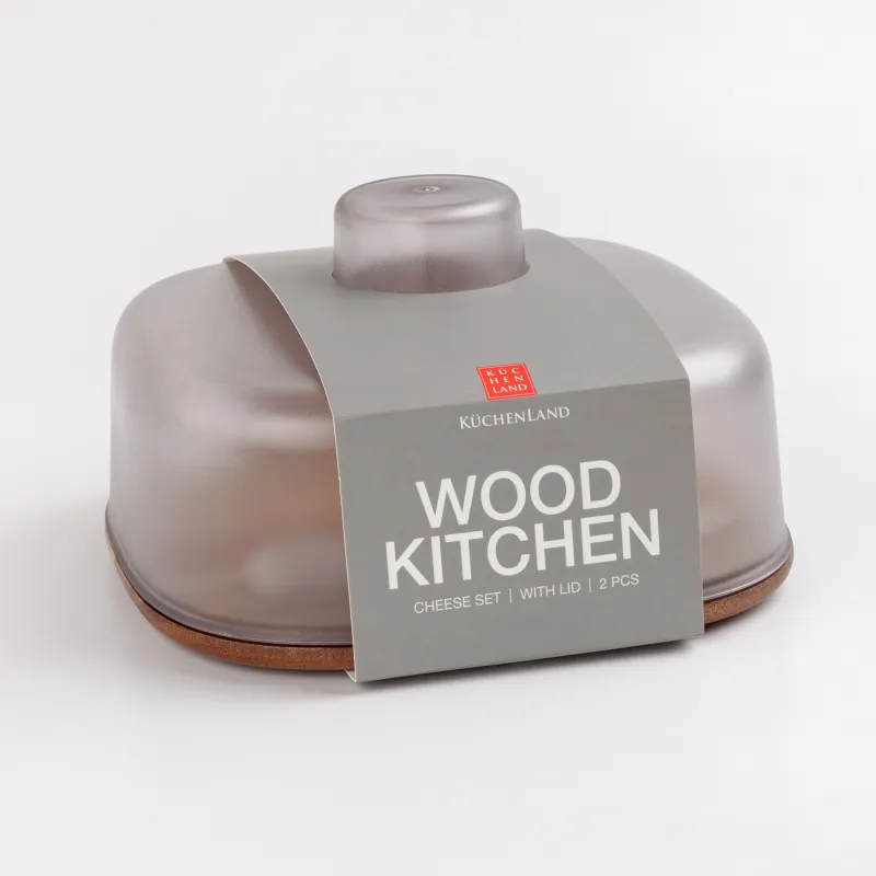 Ірімшік жинағы, 2pr, тақта-ыдыс / күмбез, болат / ағаш / пластик, Noble tree, image-8