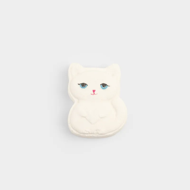 Бомбочка для ванны, 100 гр, с блестками, Белая, Ваниль, Кошечка, Sparkle body