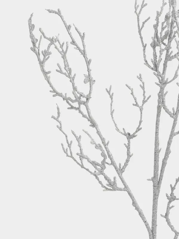 Ветка декоративная, 90 см, полиэтилен, Серебристая ветка, Sparkle decor, image-2