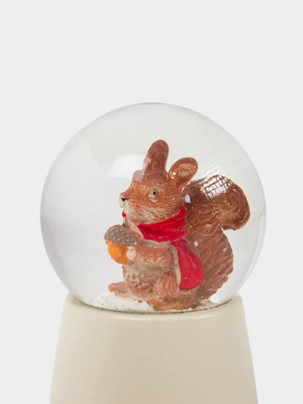 Қарлы шар, 6 см, шыны/полирезин, сүт түстес, Саңырауқұлақ қосылған ақуыз, Forest animals, image-4