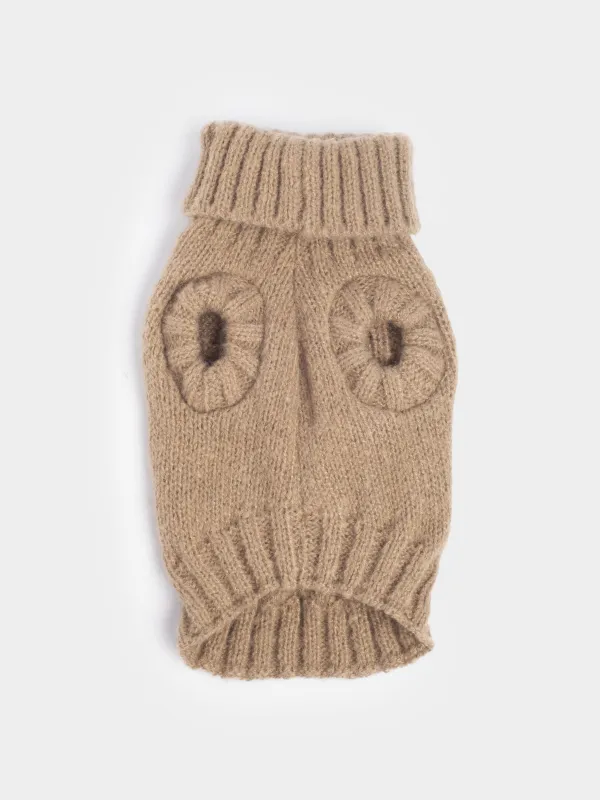 Свитер для животных, 25 см, р. XS, полиэстер, коричневый, Косички, Fashion pet, image-1