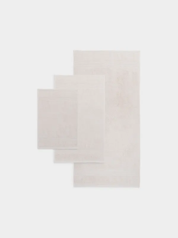 Комплект полотенец, 40х60/50х90/70х140 см, 3 шт, хлопок, бежевый, Natural cotton, image-1