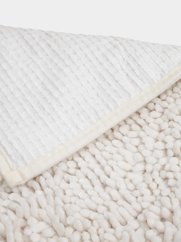 Кілем, 50х80 см, сырғанауға қарсы, полиэстер, сүт, Fluff, image-2