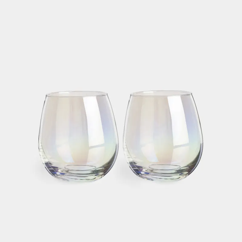 Стақан, 10 см, 460 мл, 2 дана, шыны, інжу-маржан, Floyd polar