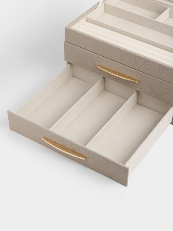 Зергерлік қобдиша, 27х14 см, жасанды былғары/МДФ, бежевый, Premiere, image-3