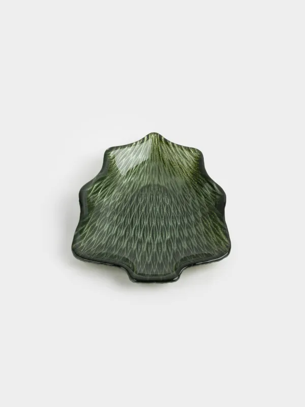 Блюдо, 15х12х2 см, стекло Р, зеленое, Елка, Ribby color, image-3