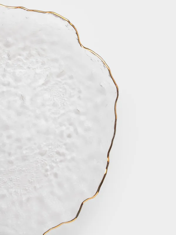 Ыдыс, 26 см, шыны, алтын жиегі бар, Nautilus gold, image-5