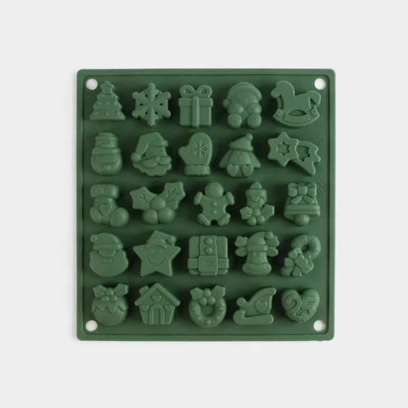 Форма для льда и шоколада, 19х18 см, 25 отд, силикон, зеленая, Атрибуты праздника, Bakery color
