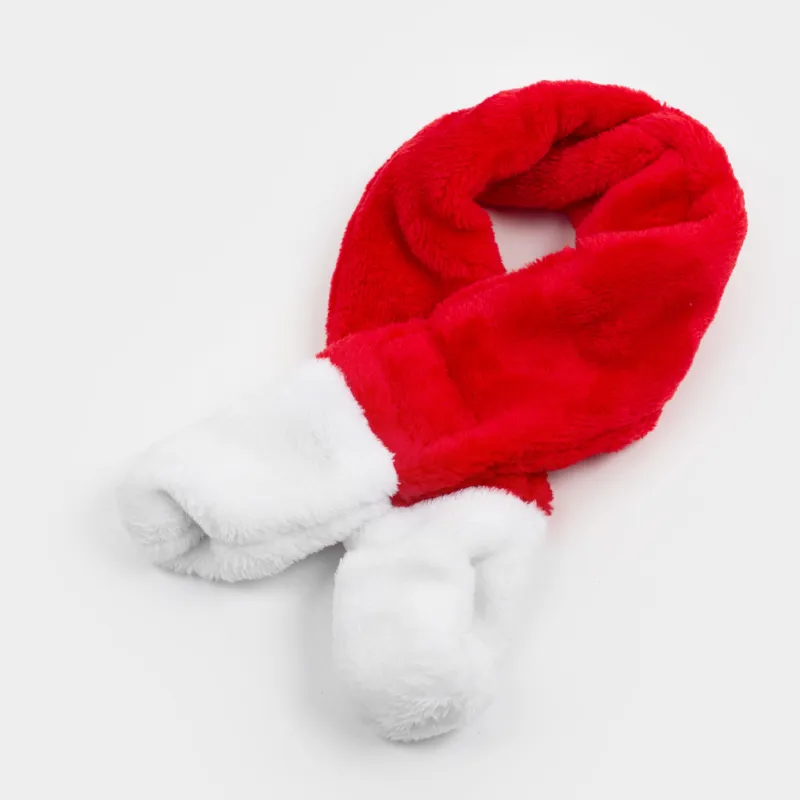 Жануарларға арналған карнавал жиынтығы, 2 зат, шарф/қалпақ, полиэстер, қызыл, Санта, Christmas pet, image-1