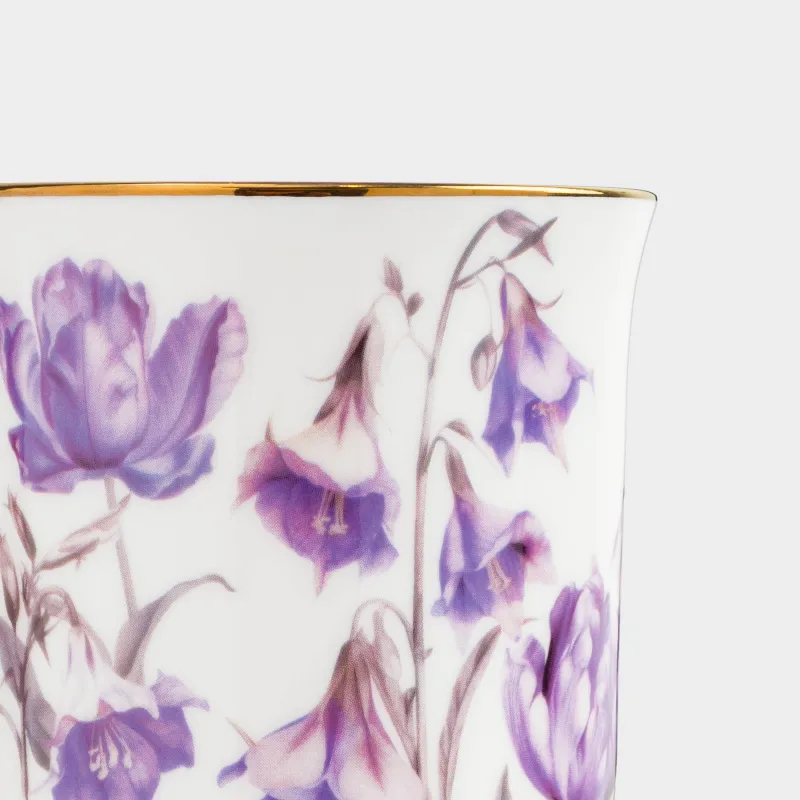 Кружка, 330 мл, фарфор F, с золотистым кантом, Лиловые цветы, Bloome, image-5