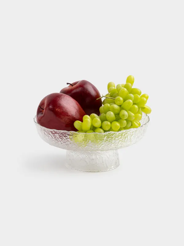 Жеміс вазасы, 20х8 см, аяқты, шыны, күміс жиегі бар, Nautilus silver, image-4