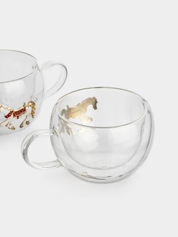 Саптыаяқ, 330 мл, шыны Б/металл, Жылқы, Air decor, image-3