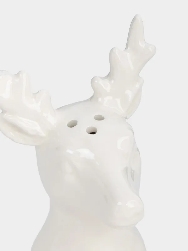 Тұз немесе бұрышқа арналған ыдыс, 9 см, керамика, ақ, Бұғы, Forest deers, image-3