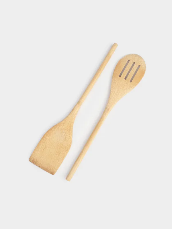 Набор кухонных принадлежностей, 2 пр, лопатка/шумовка, бамбук, Bamboo, image-4
