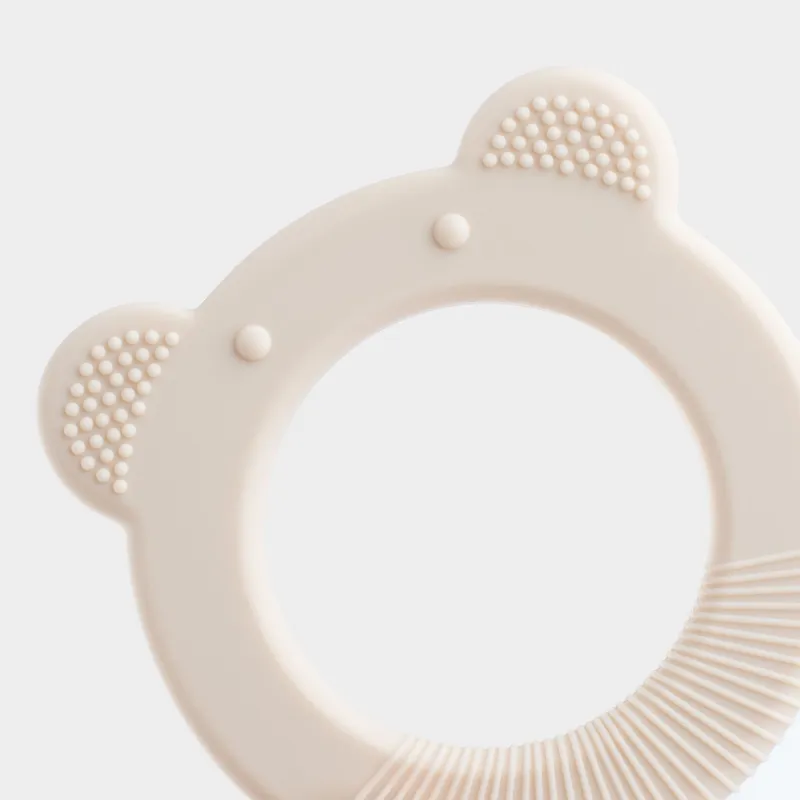 Тіс тазалағыш ойыншық, 7 см, силикон, сарғылт-қоңыр, Аю, Kiddy, image-3