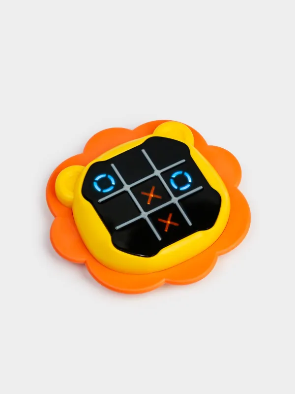 Дамытушы ойыншық, 14х13 см, электронды, пластик, қызғылт сары, Крестик-нолик, Арыстан, Game, image-1
