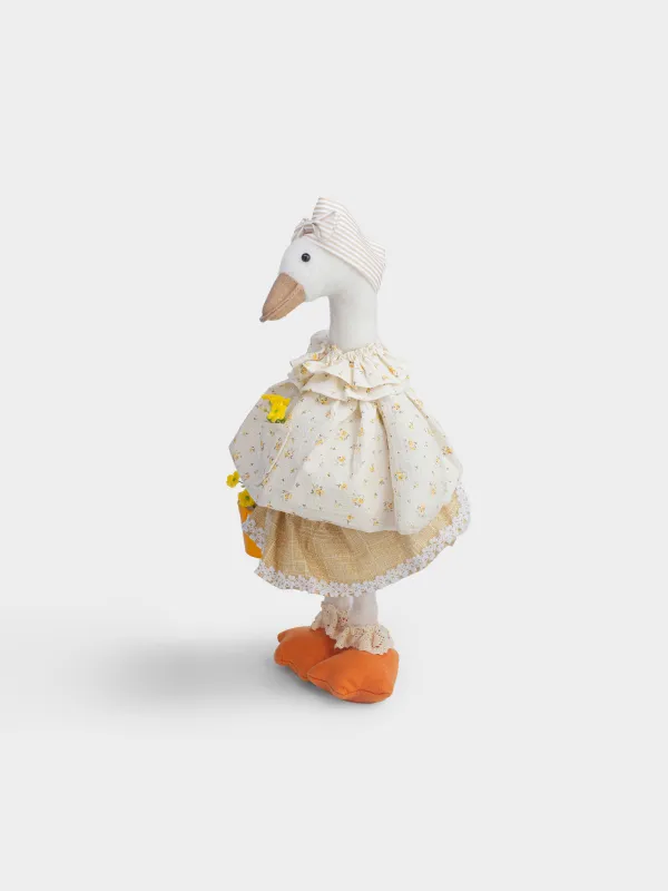 Изделие декоративное, 45 см, полиэстер, бело-золотистое, Гусыня в платье, Goose, image-4