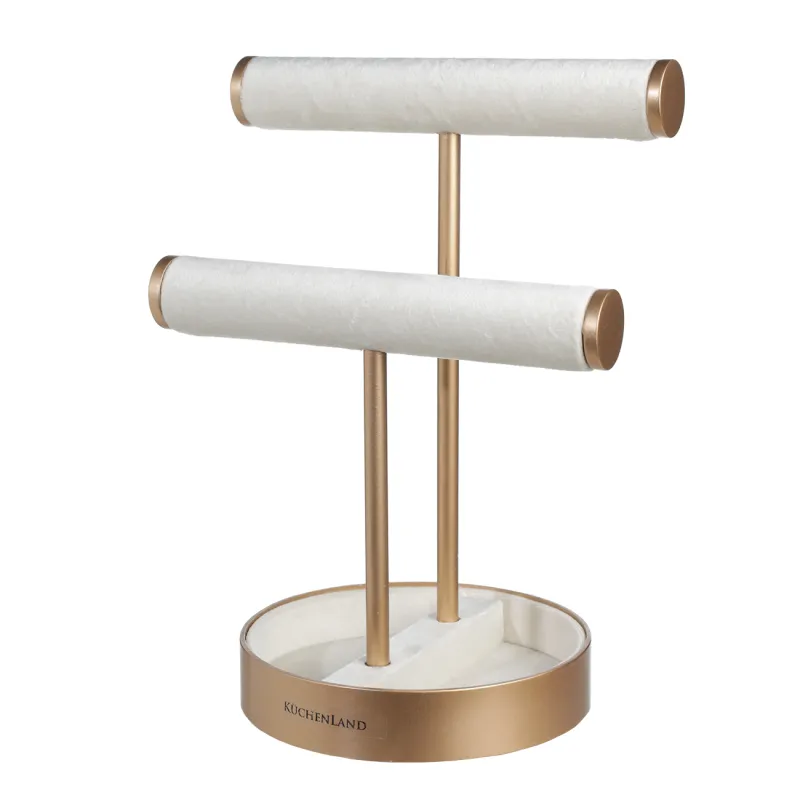 Сағат пен әшекей ұстағыш, 21х30 см, ағаш/барқыт, сарғылт, Fantastic gold, image-1