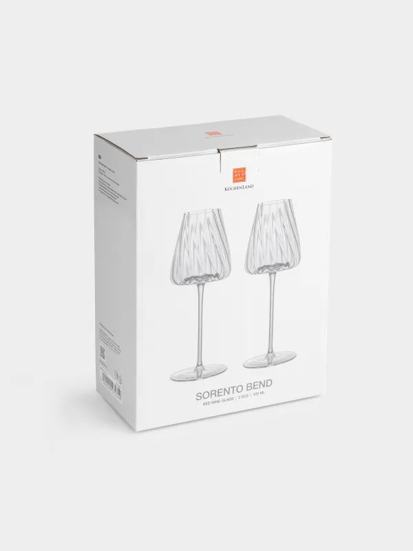 Бокал для красного вина, 480 мл, 2 шт, стекло, перламутр, Sorento bend, image-5