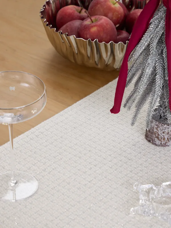 Үстел төсеніші, 40х160 см, полиэстер, ақ, Күміс тор, Cage silver, image-5