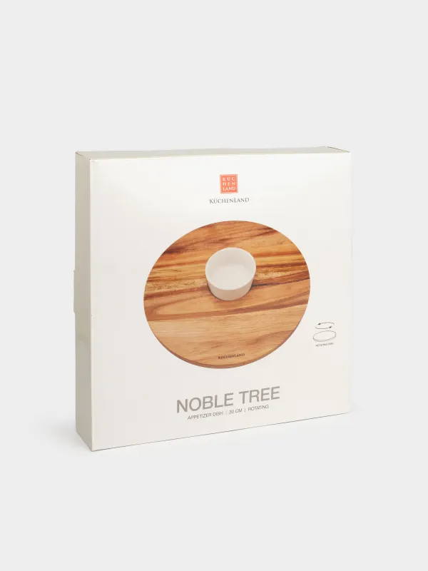 Дәмтатымдарға арналған табақ, 30 см, пиаласы бар, айналмалы, ағаш/фарфор P, Noble tree, image-7