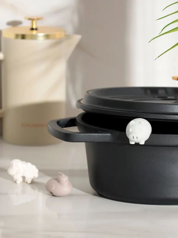 Кәстрөл қақпағы ұстағышы, 3 дана, силикон, аралас, Жануарлар, Soft kitchen, image-3