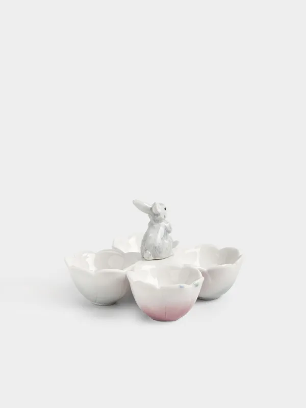 Блюдо пасхальное, 16х12 см, 4 отд, фарфор P, молочное, Кролик, Easter, image-3