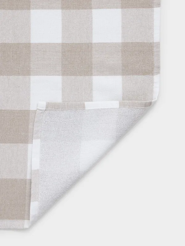 Полотенце кухонное, 40х60 см, хлопок, молочно-бежевое, Клетка, Cage pattern, image-3