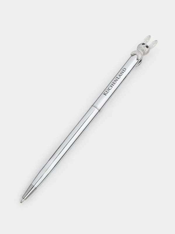 Шарикті қалам, 14 см, пішінмен, күміс, Қоян, Draw, image-1