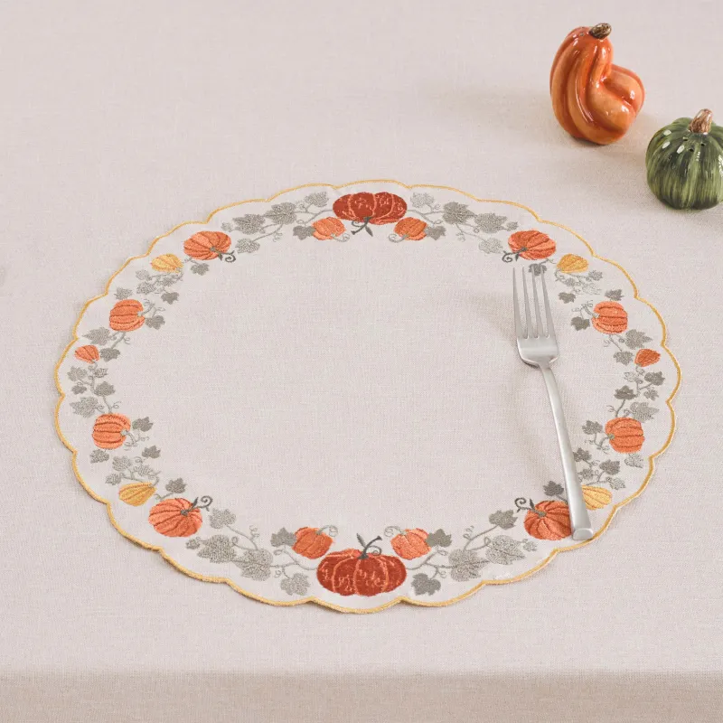 Аспаптарға арналған майлық 38 см, полиэстер, дөңгелек, сарғылт-қоңыр, Асқабақ, Colorful gourds