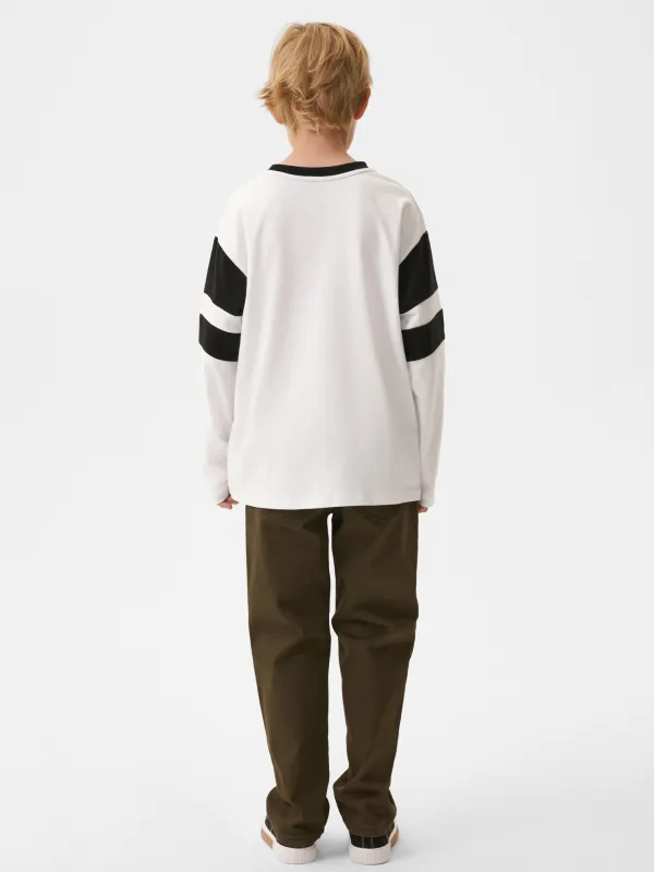 Лонгслив детский, для мальчиков, хлопок, белый, Ulian, image-4