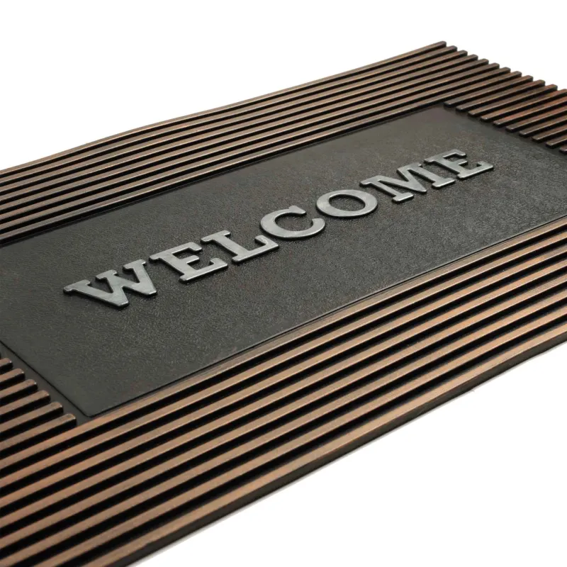 Есік төсеніші, 45х75 см, резеңке, қола-қара, жолақтар, Home deco, image-1