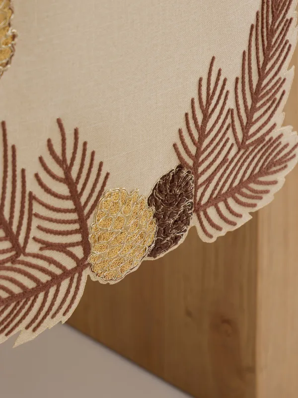 Үстел төсеніші, 40х160 см, полиэстер, сарғылт-қоңыр, Бұтақтардағы шырша бүршіктері, Conifers, image-6