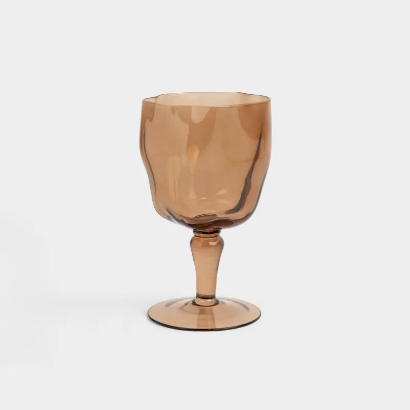 Шарап бокалы, 350 мл, шыны Р, қоңыр, Мыжылған әсер, Crumple color