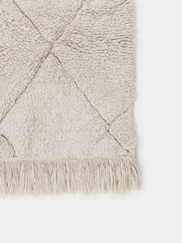 Коврик, 60x120 см, с бахромой, хлопок, бежевый, Ромбы, Rhombic, image-1