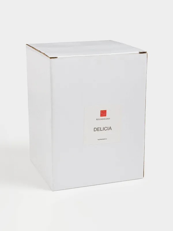 Сақтауға арналған ыдыс, 16 см, 750 мл, қасығы бар, керамика/ағаш, сүт түстес, дақты, Delicia, image-9