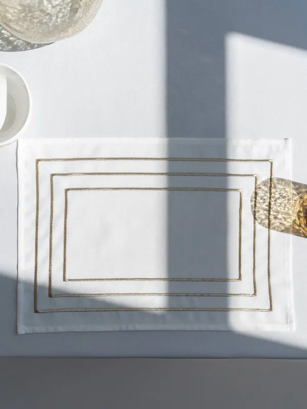 Аспаптарға арналған майлық, 30х45 см, 2 дана, полиэстер, тікбұрышты, ақ, сызықтар, Trim gold, image-3