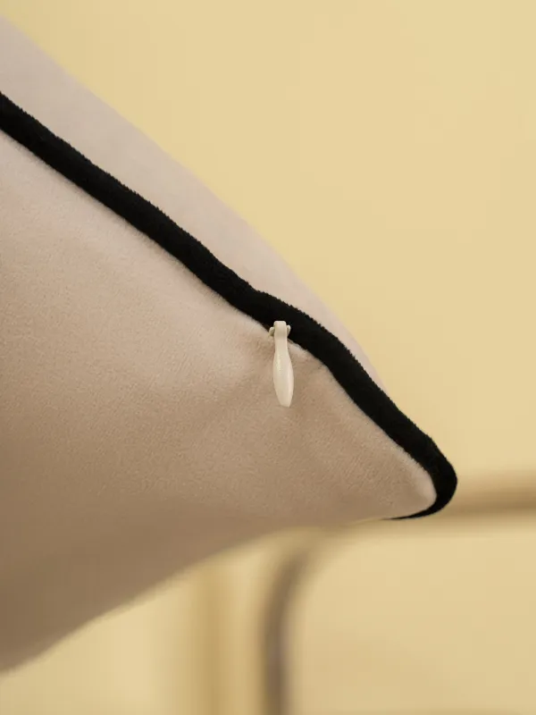 Сәндік жастық, 45х45 см, барқыт, сүт түстес, Art is around your thoughts, Scroll, image-6