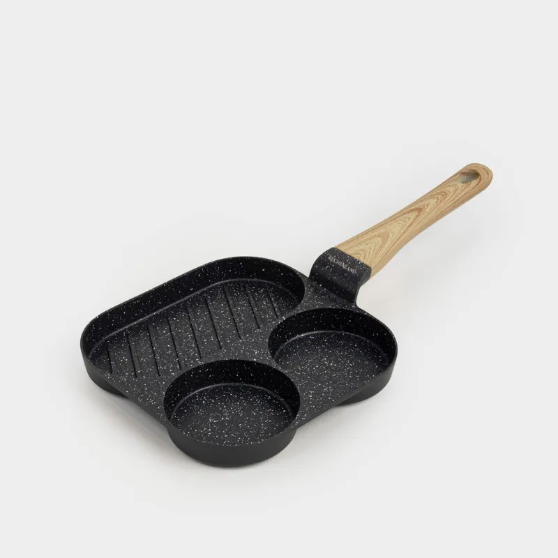 Гриль табасы, 20 см, 3 отд, қапталған, алюминий, шаршы, Action