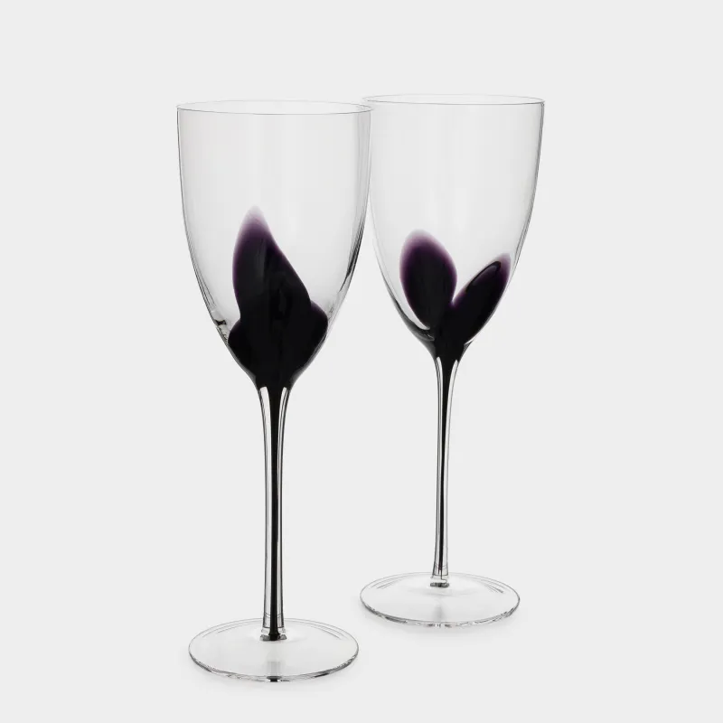 Бокал для вина, 310 мл, 2 шт, стекло, черное основание, Taurisano, image-1