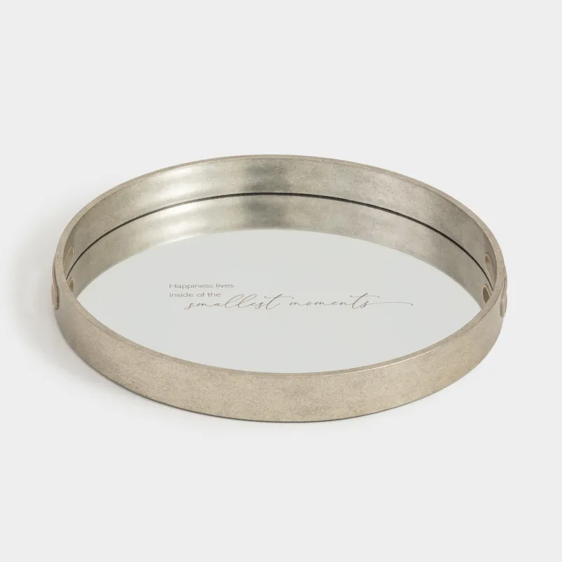 Науа, 35 см, пластик/шыны, дөңгелек, күміс, Бақыт, Wenory