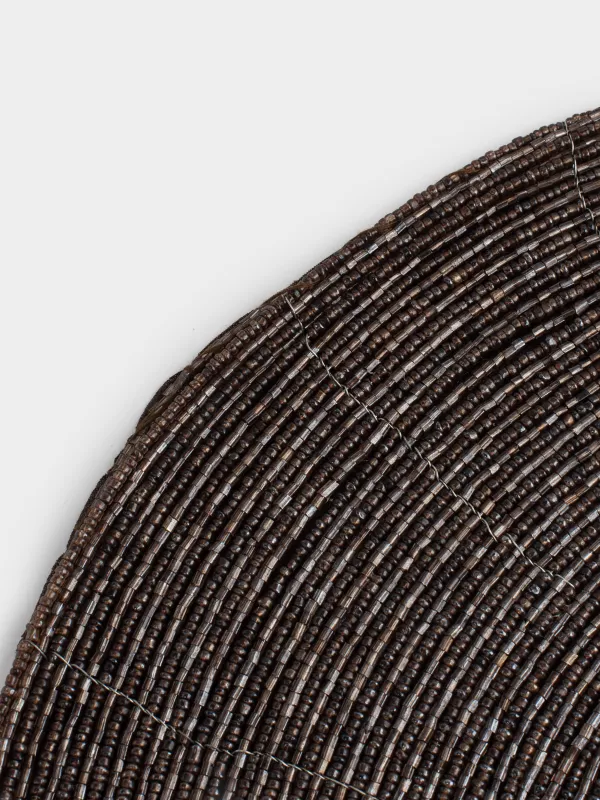 Аспаптарға арналған майлық, 36 см, моншақтар, дөңгелек, қоңыр, Shiny beads, image-4