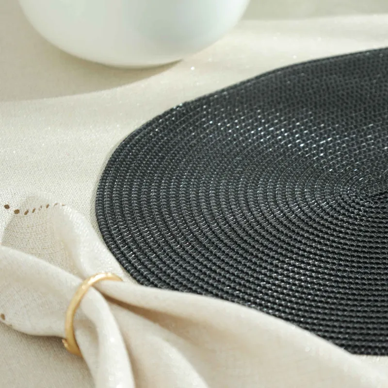 Аспаптардың астына қойылатын майлық, 30х45 см, полиэстер, сопақ, қара, Circle shine, image-2