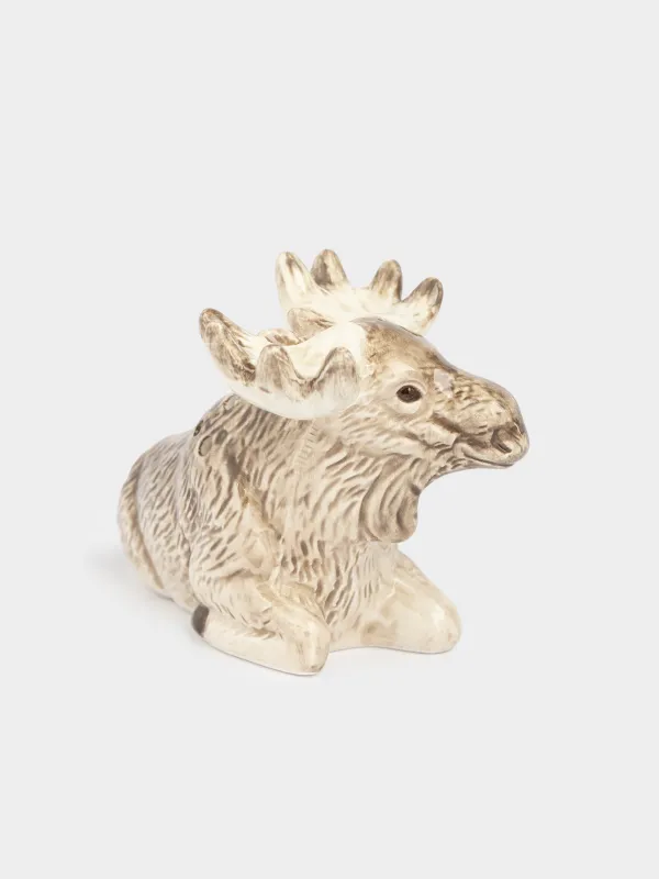 Тұз немесе бұрышқа арналған ыдыс, 7 см, керамика, сүт түстес және қоңыр, Бұлан, Moose story, image-1